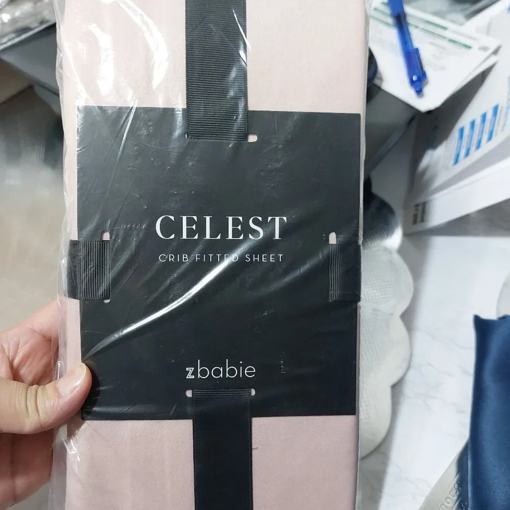 Z Gallerie Celest Crib Fitted Sheet BLUSH